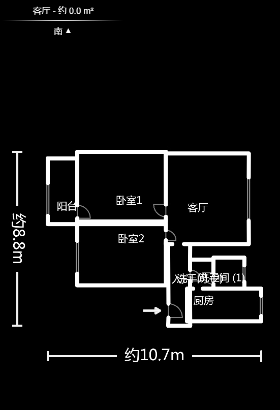 茶园坡社区(原王家冲社区)  2室2厅2卫   54.00万户型图