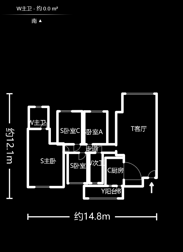 香河公寓  4室2廳2衛(wèi)    104.0萬戶型圖