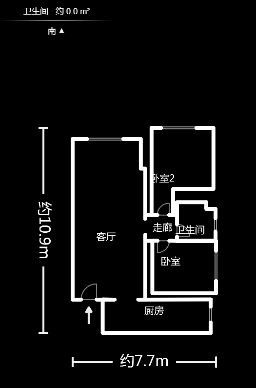 湘楚华庭  2室2厅1卫    58.8万户型图
