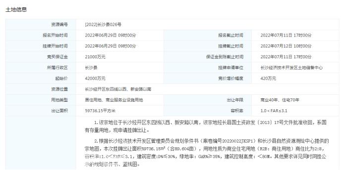 限价9000元平！长沙县泉塘板块挂牌一宗商住用地！