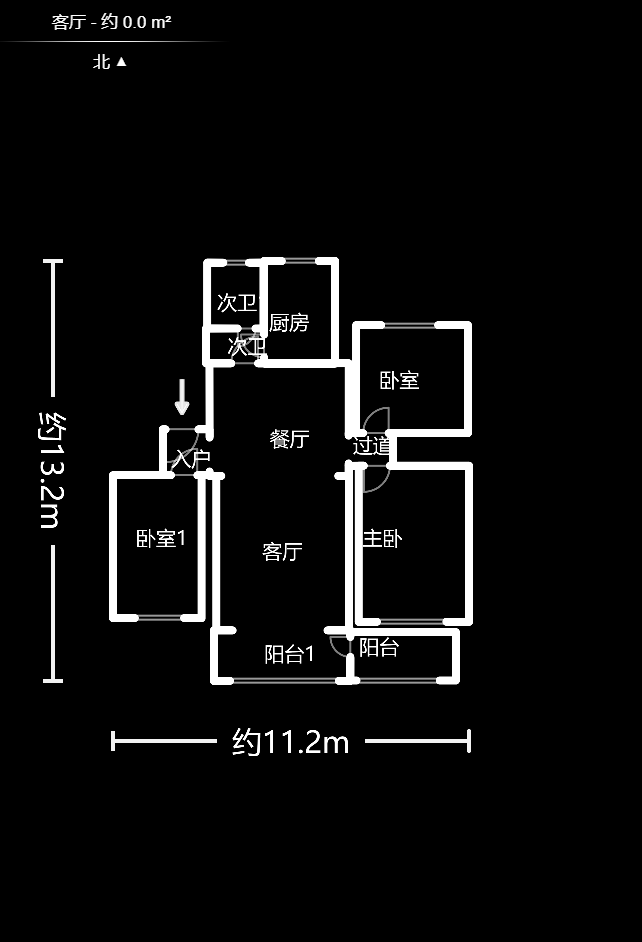东南明苑  3室2厅2卫   95.00万户型图
