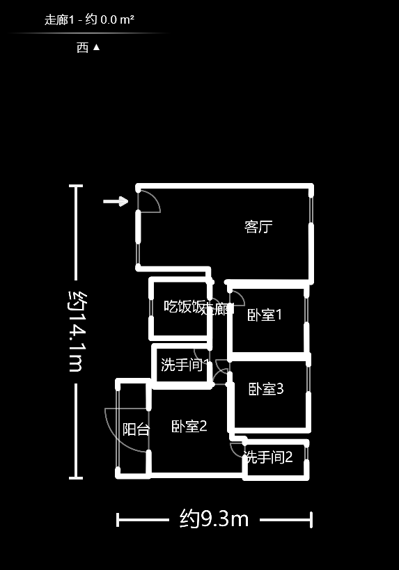 金领家族 3室2厅1卫 95.0万 金领家族 3室2厅1卫 95.0万户型图