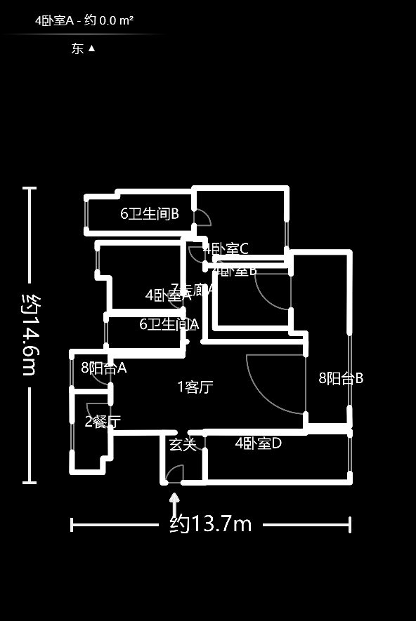 归心苑  4室2厅2卫    202.0万户型图