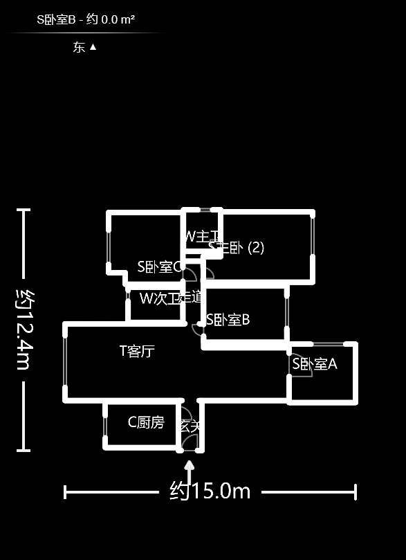 新盛瓏璟臺  3室2廳1衛(wèi)    154.6萬戶型圖