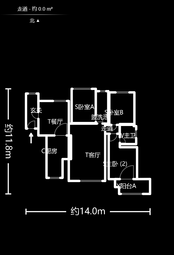 华盛世纪新城  3室2厅2卫   119.90万户型图