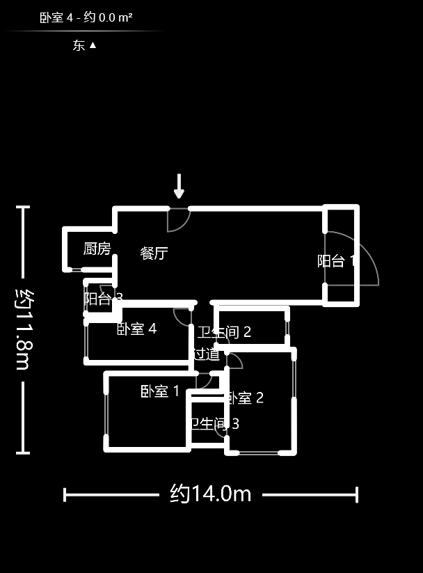 江臨天下  3室2廳2衛(wèi)    126.0萬(wàn)戶型圖