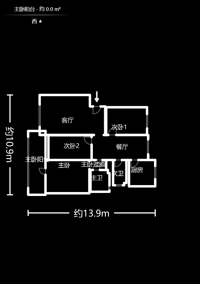 桔洲新苑（观沙岭）  3室2厅2卫   79.80万户型图