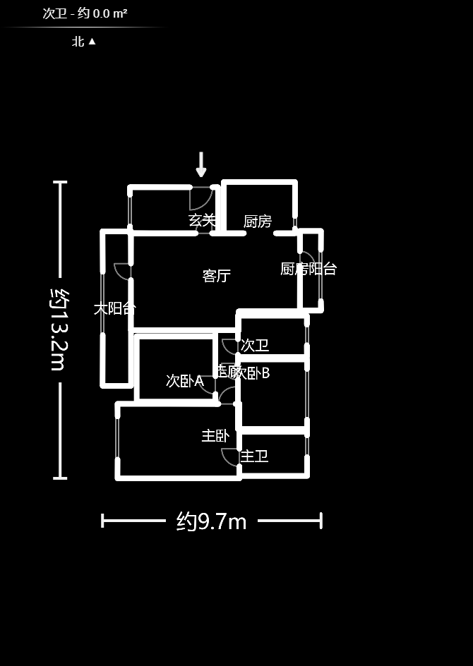 恒基凯旋门一二期  4室2厅1卫    194.11万户型图