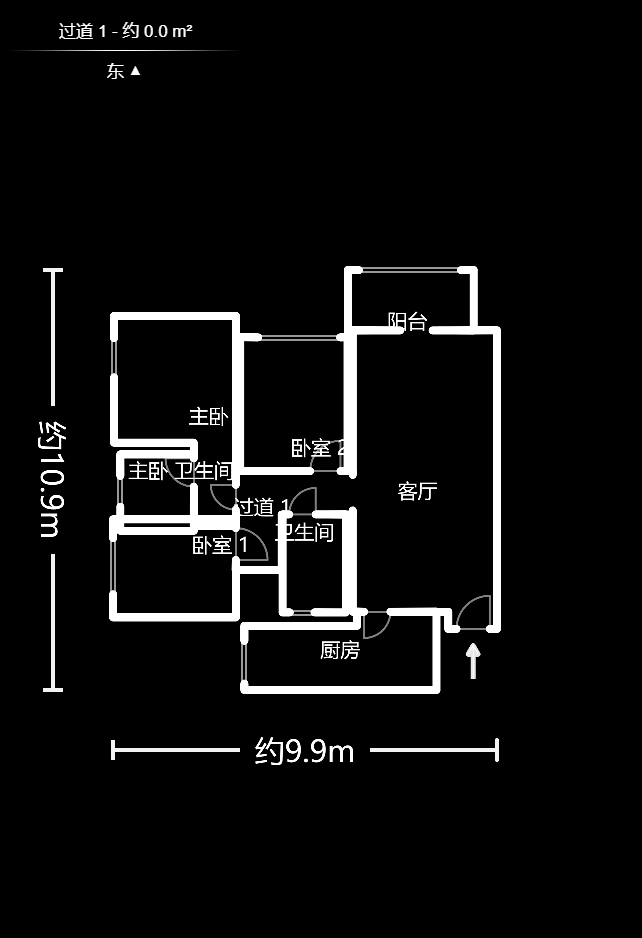 里约荟  3室2厅2卫   117.00万户型图