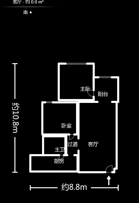 湘域中央  2室2厅1卫    150.0万户型图