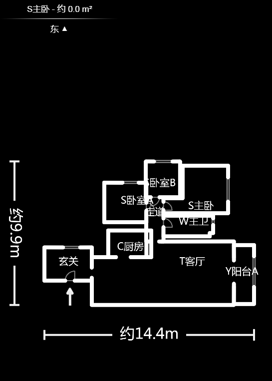 华悦城  3室2厅1卫    111.8万户型图