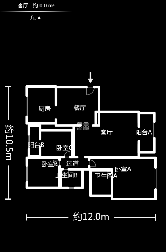 鑫远湘府华城  3室2厅2卫    145.0万户型图