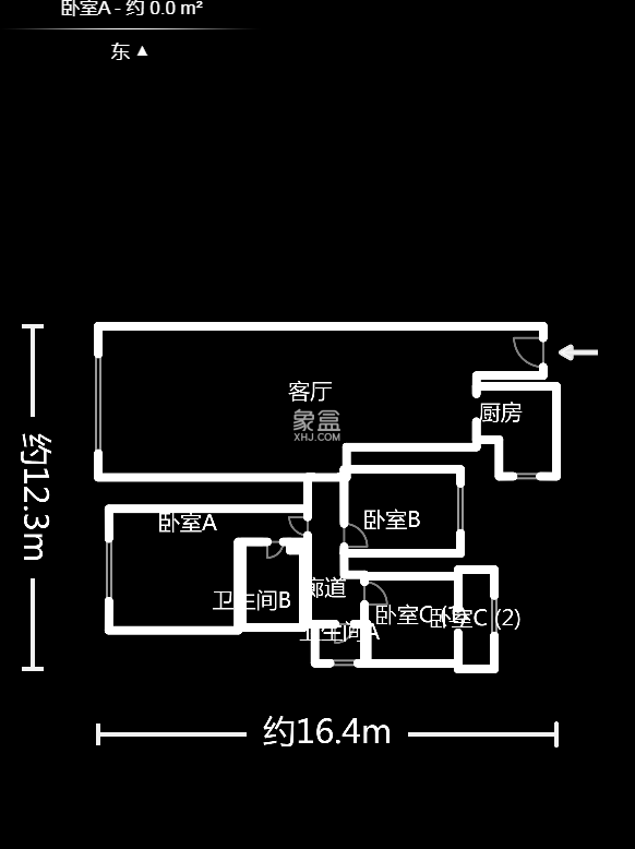 翡翠林居  3室2厅2卫   89.80万户型图
