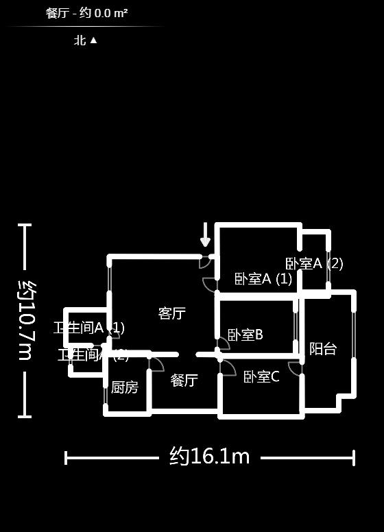 湖南石油化學(xué)工業(yè)局小區(qū)（侯家塘化工廳）  3室2廳1衛(wèi)    95.0萬戶型圖