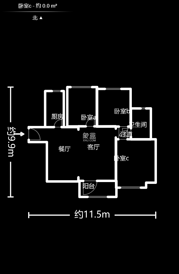 五矿紫湖香醍  3室1厅1卫    77.0万户型图