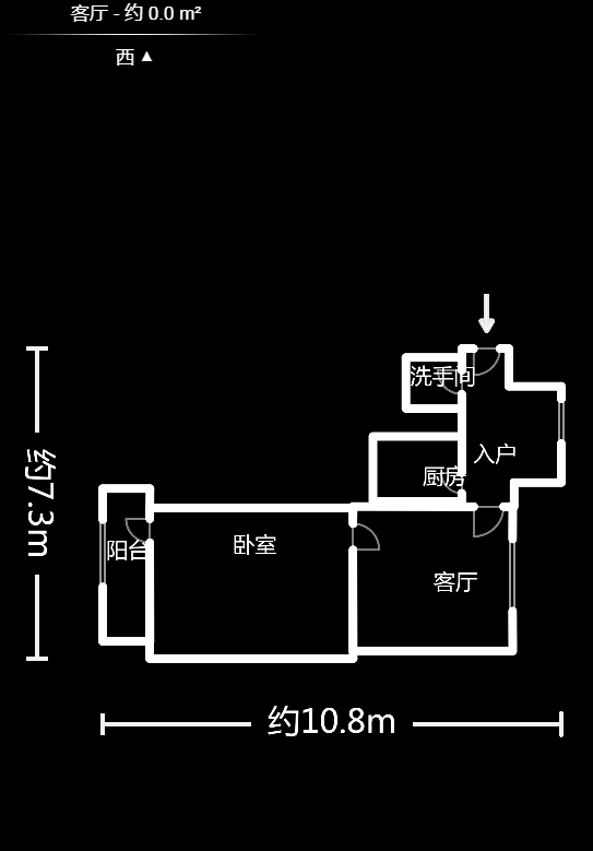 化油器厂宿舍  1室1厅1卫   31.20万户型图