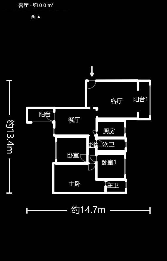 先锋东外滩  3室2厅2卫    108.0万户型图