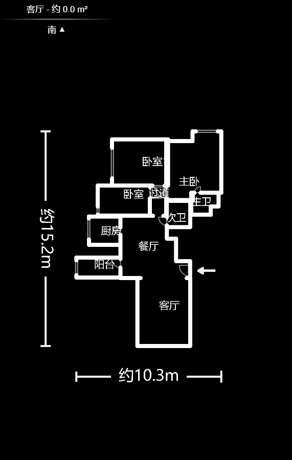 泉昇同福大厦  3室2厅2卫   96.00万户型图