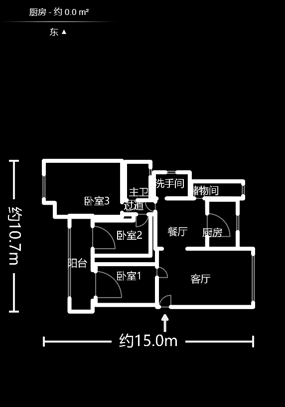 福乐康城  3室2厅2卫   115.00万户型图