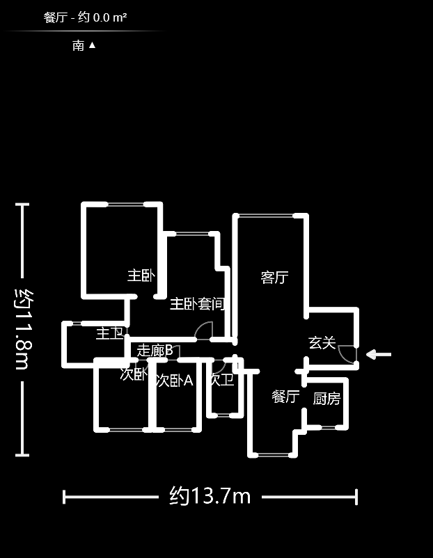 中信凯旋城（中信新城四期）  4室2厅2卫   135.00万户型图