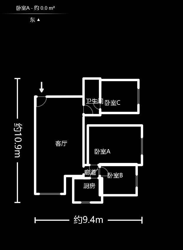 学院新村  3室2厅1卫    100.0万户型图