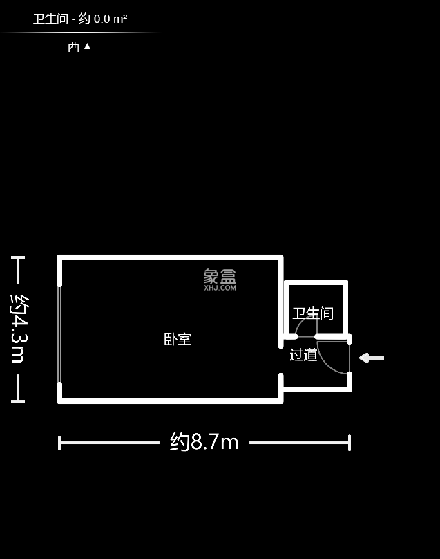 博长山水香颐  2室1厅1卫   1600.00元/月户型图