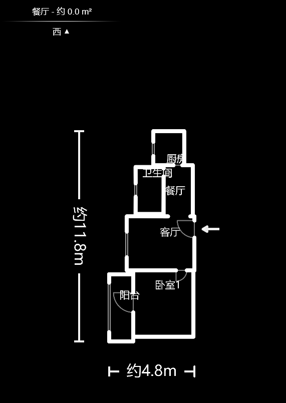 彩都公寓  1室1厅1卫    1500.0元/月室内图1