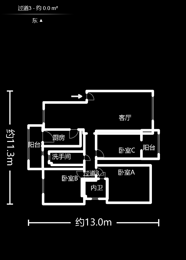 新世纪家园  3室2厅2卫   95.00万户型图