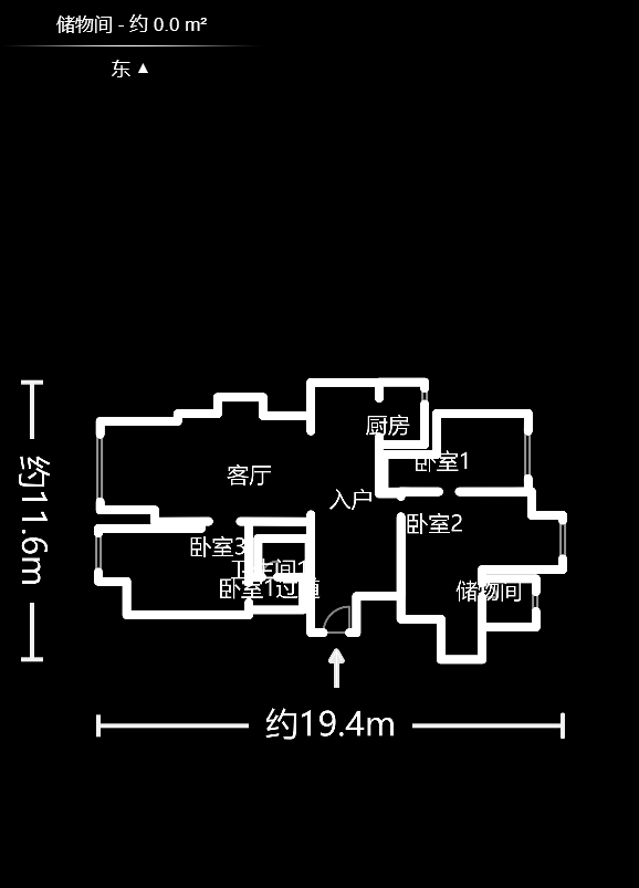 北辰定江洋  3室2厅2卫   420.00万户型图