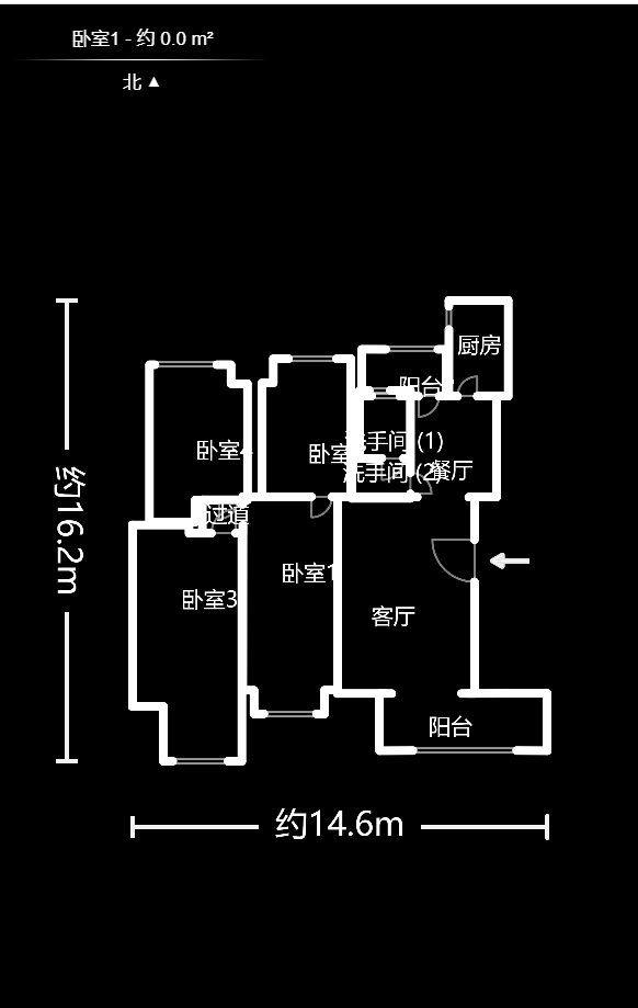 万博汇  4室2厅2卫   460.00万户型图