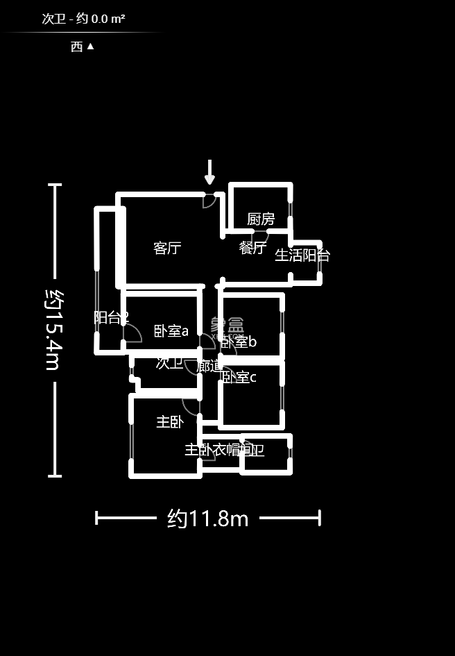 中建梅溪湖中心 4室2厅1厨2卫 276.00万户型图