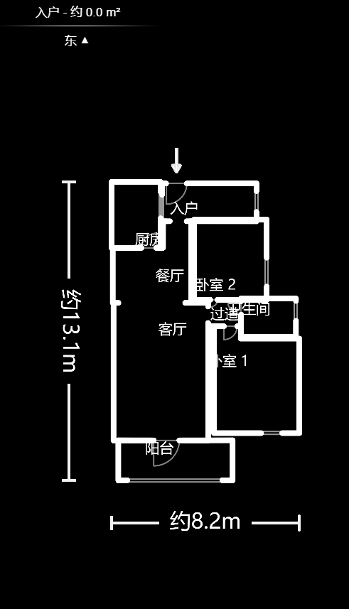 顺天黄金海岸  2室2厅1卫   108.00万户型图