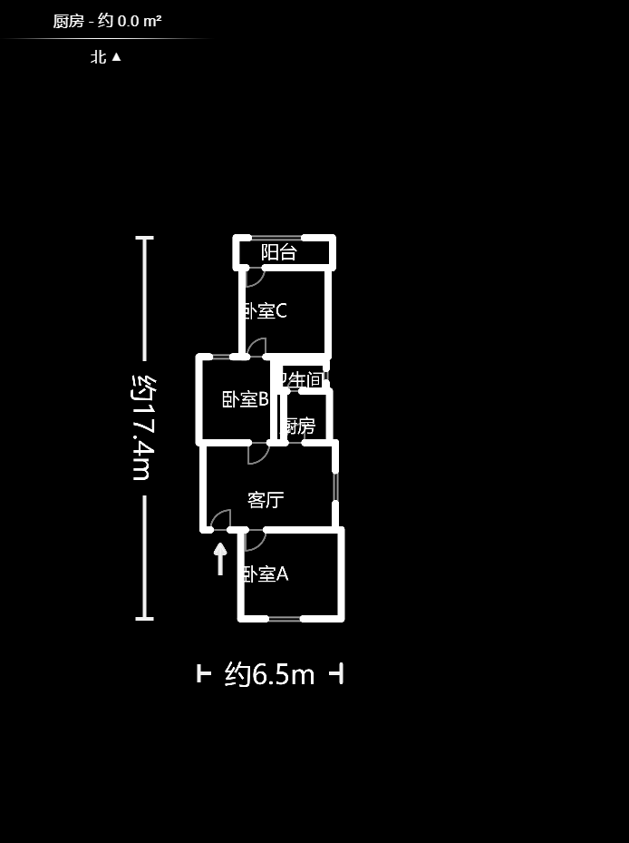 燕子窝菜园（燕子窝巷）  3室1厅1卫    58.0万户型图