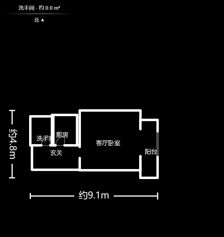远大麓园  1室1厅1卫   28.00万户型图