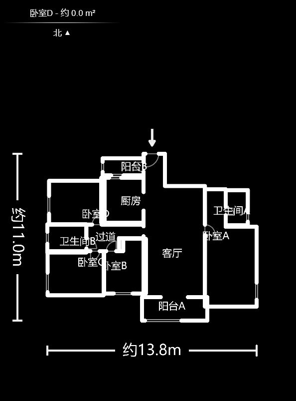 湘府名邸（同力家园）  5室2厅1卫   180.00万户型图
