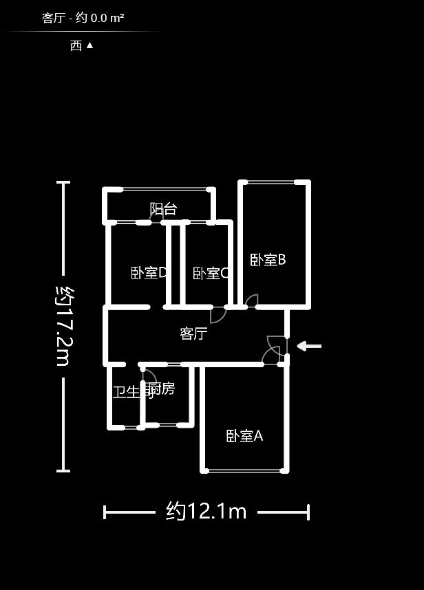 人寿大厦宿舍  3室2厅1卫   100.00万户型图