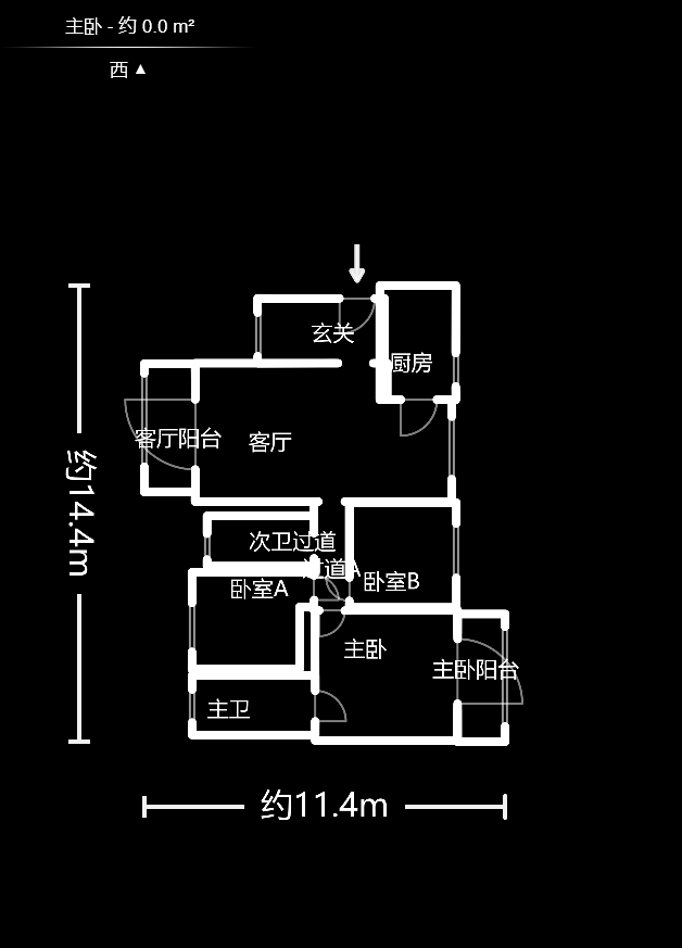 莱茵城  3室2厅2卫    129.0万户型图