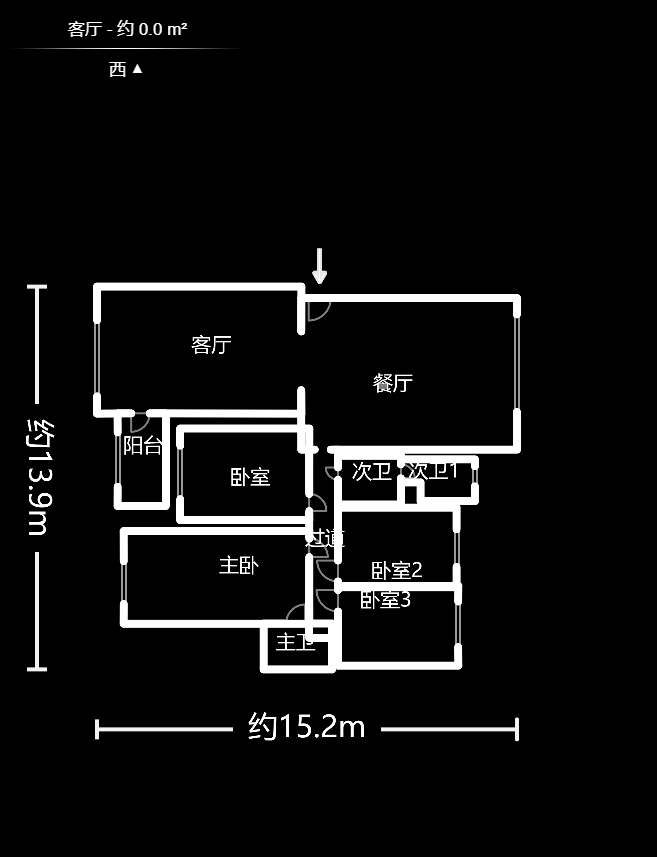 长沙晚报宿舍、晚报大厦  4室2厅2卫   135.00万户型图
