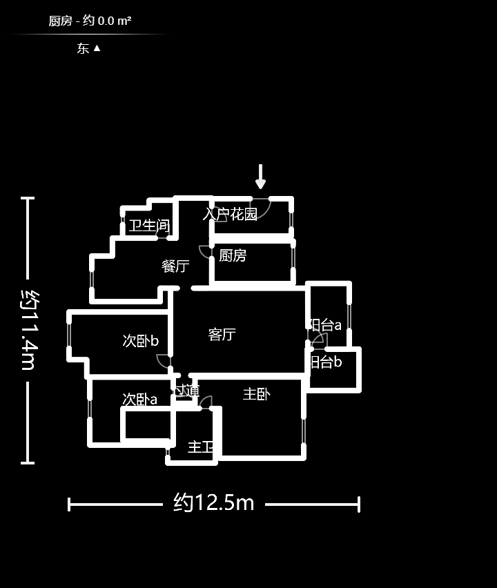 时代倾城一期  3室2厅1卫   114.00万户型图
