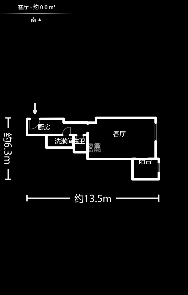 铂宫  1室1厅1卫   63.00万户型图