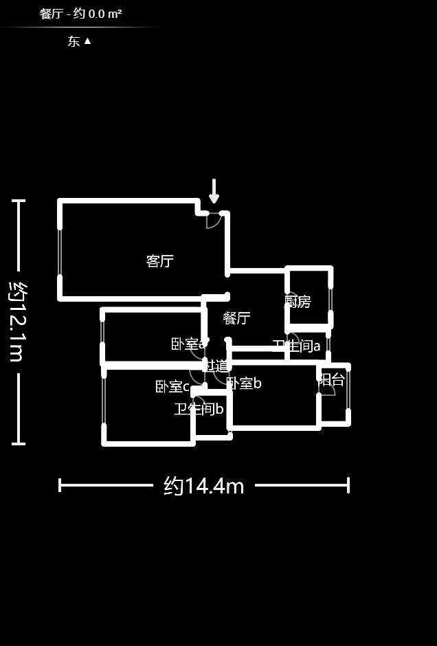 鑫天山城明珠  3室2厅2卫   68.00万户型图