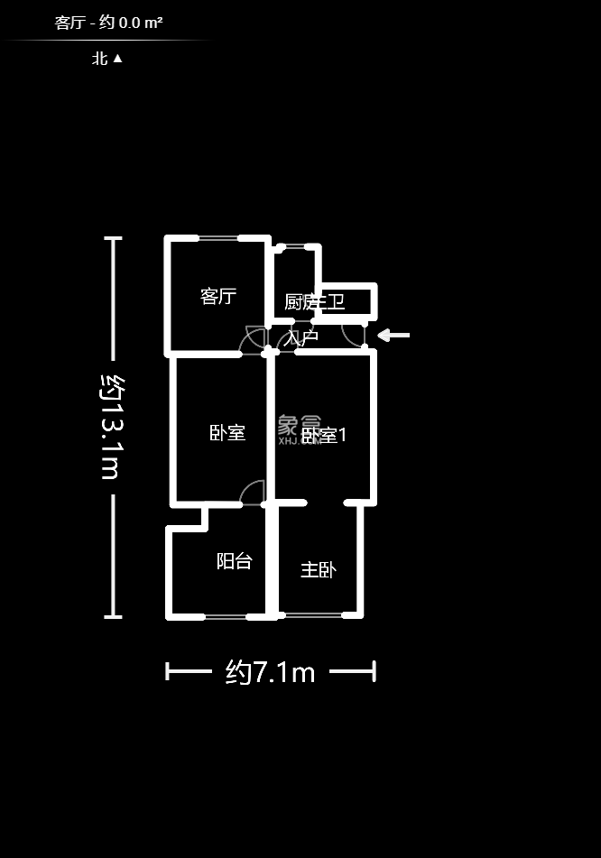省科技厅机关二院  3室1厅1卫   64.80万户型图