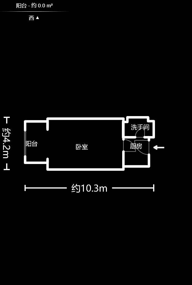 旭辉御府  1室1厅1卫   40.00万户型图