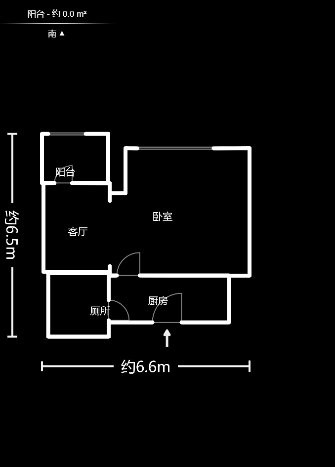 郡原广场  1室1厅1卫   38.00万户型图