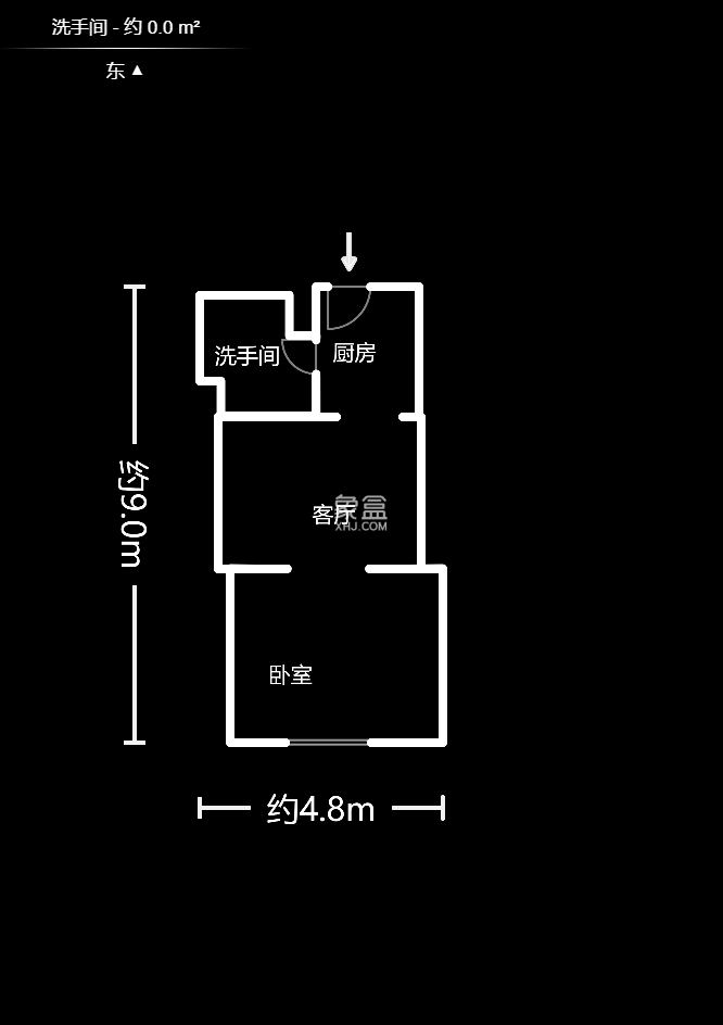 西子一间  1室1厅1卫   32.80万户型图