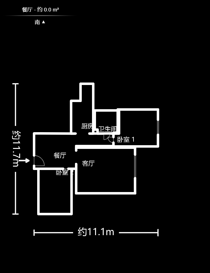 湘江世纪城融江苑  2室2厅1卫    124.0万户型图