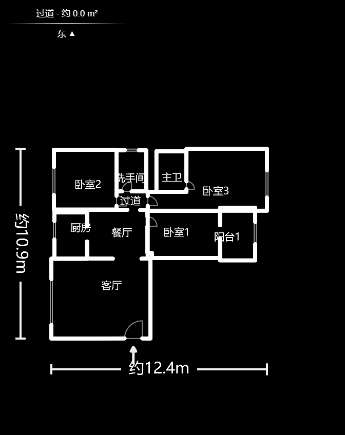 阳光锦城  3室2厅1卫   191.60万户型图