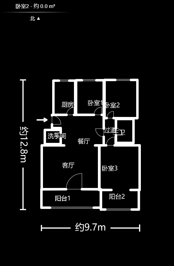 东塘电力院  3室2厅2卫   186.00万户型图