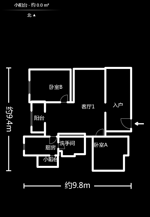 锦湘国际星城三期（锦绣苑）  2室2厅1卫    67.8万户型图