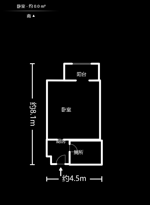 中交里城  1室1厅1卫   28.00万户型图